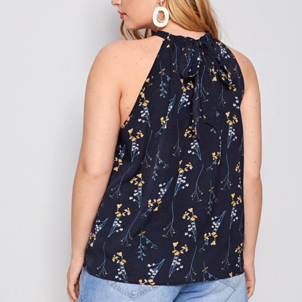 OUT of STOCK - Curvy Gal Navy Halter Top - Picture 3 of 5